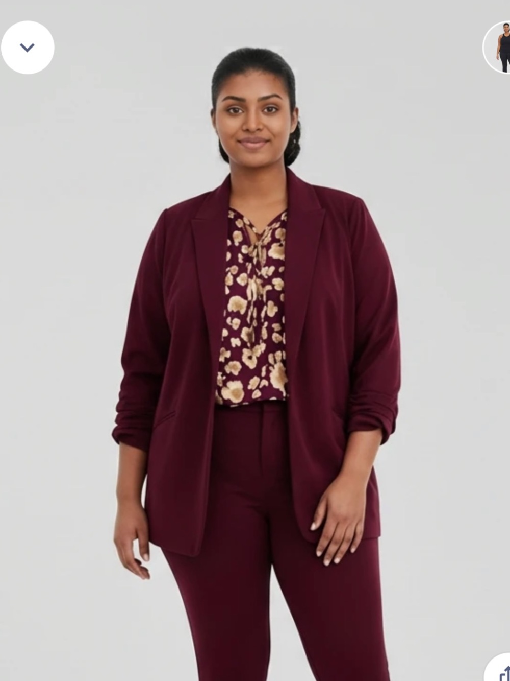 Nine West Women's Maroon Open-Front Blazer Jacket